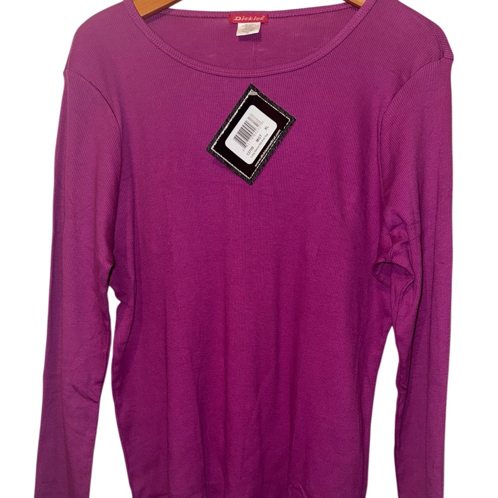 New Dickies Fitted Pink Blouse with Long Sleeves